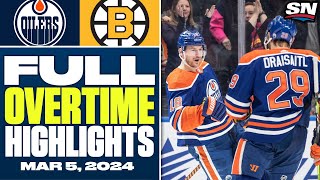 Edmonton Oilers at Boston Bruins | FULL Overtime Highlights - March 5, 2024