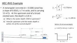 HEC-RAS demo and water surface profiles - CE 331, Class 41 (21 April 2023)