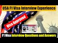 USA F1 Visa Interview Experience 2023 | F1 Visa Interview Questions and Answers | Visa Approved