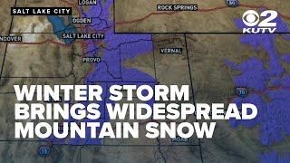 Widespread mountain snow prompts winter weather advisory as storm moves through Utah