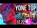 YONE vs DARIUS (TOP) | 10/1/2, Legendary | KR Diamond | 12.22