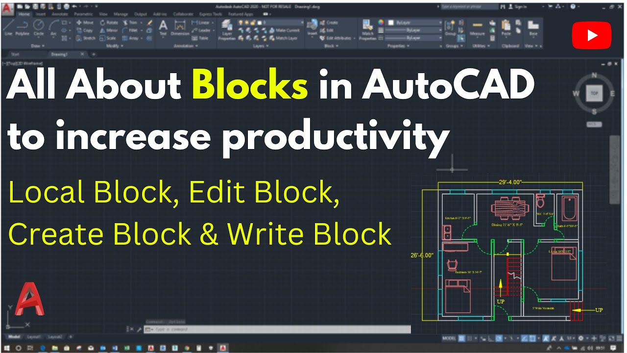 Blocks In Autocad Create Block Edit Block Write Block Youtube Blocks In Autocad Create Block Edit Block Write Block Youtube