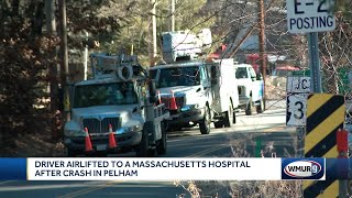 Driver airlifted to a Massachusetts hospital with serious injuries after crash in Pelham