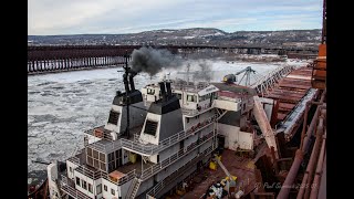 Loading ore While in Layup! The  Presque Isle loading ore for proper ballast during layup!