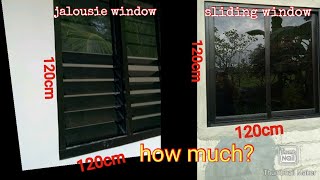 magkano ang jalousie window at sliding window magkaparihang sukat #price #jalousie #sliding