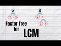 How to find LCM using factor tree (LCM for 6 and 8, LCM for 16 and 24, 15  and 28, 30-12-8)