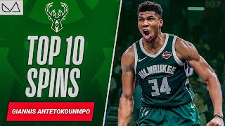 Top 10 Giannis SPINS \u0026 FINISHES 🔝🔟