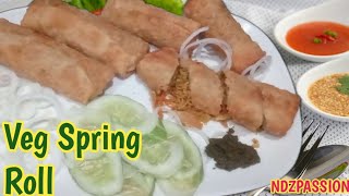 घर की शीट से बने Crispy Veg Spring Rolls with Homemade Sheets I Vegetable Spring Rolls by NDZPassion