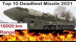 Top 10 Longest range Intercontinental Ballistic Missiles ranked 2021 || Top 10 Deadliest Missiles