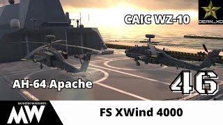 Modern warships gameplay | FS XWind 4000 with CAIC WZ-10  and AH-64 Apache | Unexplored rocks