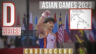 Carlos Yulo - D score (High Bar) - Asian Championships 2023