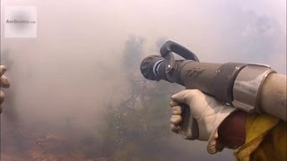 First-Person POV - Firefighters battle with Forest Fire