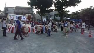 荒川新開太鼓　一丁目南町会夕涼み会　藍染公園　2015.8.2　体験