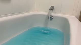 Bathtub Filling with Bath Bomb and Relaxing Music// Water with Blue Bath Bomb for Relaxation