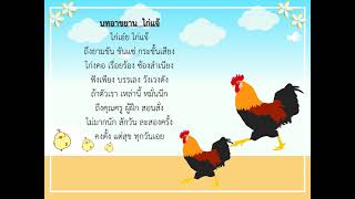 บทอาขยาน ไก่แจ้ ของนักเรียนชั้นประถมศึกษาปีที่ ๒