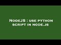 NodeJS : use python script in node.js