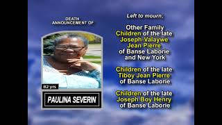 Paulina Severin ~ Long Obituary