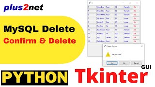 Tkinter GUI to display MySQL table records and on selection delete record after user confirmation