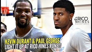 Kevin Durant & Paul George LIGHT IT UP at Rico Hines Private Runs!! Warriors Tri