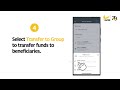 how to perform group transfers via the gcb mobile app