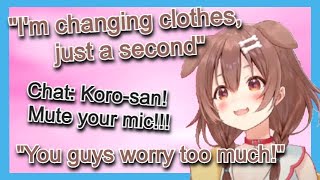 A Very Bold Korone Decides Not to Mute Her Mic [Hololive]