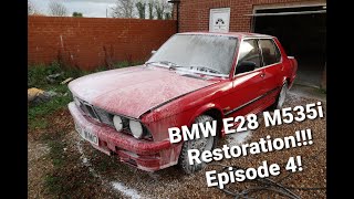 We Restore A BMW E28 M535i!! Part 4! - Front Wings \u0026 Headlight Removal!