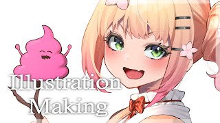 【ホロライブ】-桃鈴ねね- Illustration Making【イラストメイキング】