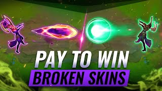 10 BROKEN Skins That BUFF Your Champion: Pay To Win? - League of Legends