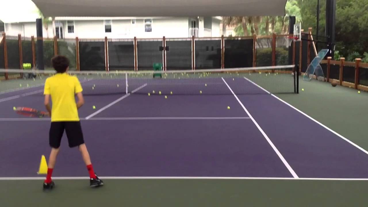 Junior Tennis Forehand Drill - YouTube