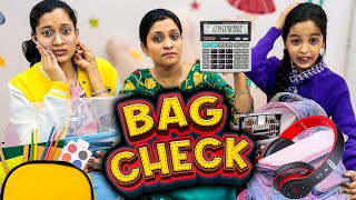 BAG CHECK BEFORE EXAM 🎒 | Surprise School Bag Check By Mummy 😲 | Funny Video 😂 | Cute Sisters