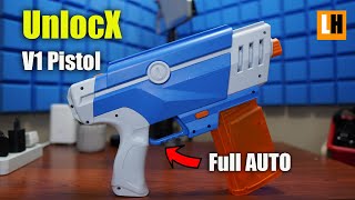 UnlocX V1 Pistol Gel Blaster - Automatic Rechargeable Battery Powered 200fps Water Bead Blaster