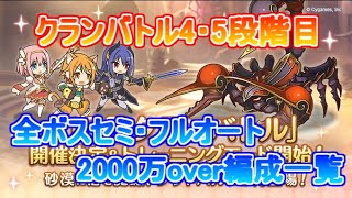 【プリコネR】1分で分かるクランバトル21年10月4・5段階目全ボス2000万overセミ・フルオート攻略編成一覧