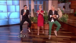 Gangnam Style on The Ellen Show : Teaches Britney Spears How to Dance
