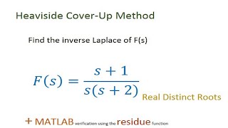 Heaviside Cover Up Method- Real Distinct Roots Example