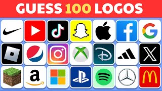 Guess The Logo in 3 Seconds | 100 Famous Logos | Logo Quiz 2025 | Misa Quiz