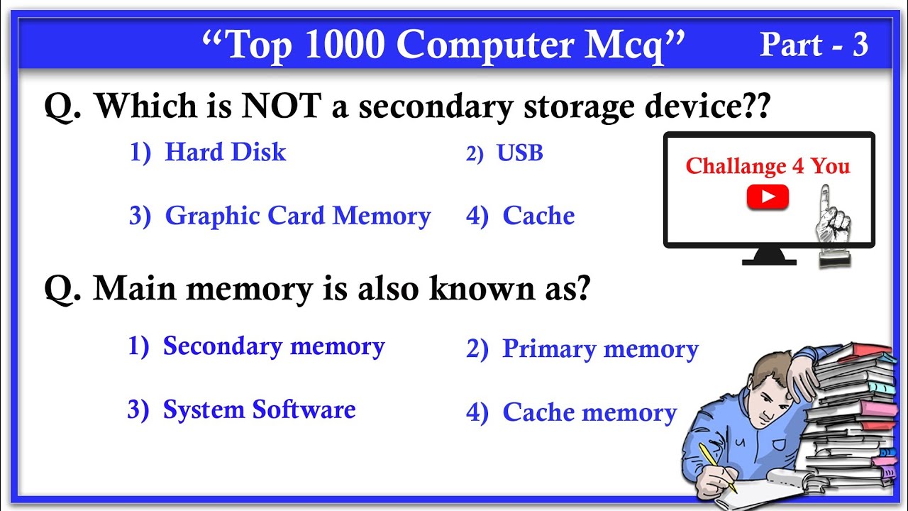 Top 100 Computer Fundamental MCQ's Question - For All Competitive Exams ...