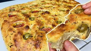 FOCACCIA PUGLIESE with Tomatoes and Olive - Real ITALIAN recipe! FAST and EASY!