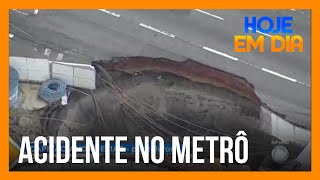 Desmoronamento em obra do metrô interdita totalmente a Marginal Tietê