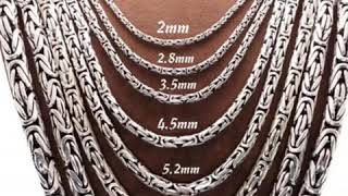 Gümüş Erkek Kolye Yuvarlak Kral Model 925 Ayar Gerçek Gümüş (Bali Byzantine Chain Necklace)