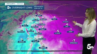 Shallow arctic air lingers in the plains on Wednesday