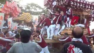 南河内だんじり祭り 建水分神社宮出 東板持のだんじり 比叡の前にて 2015.10.17