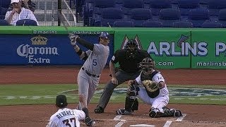 COL@MIA: CarGo plates Cuddyer on run-scoring double