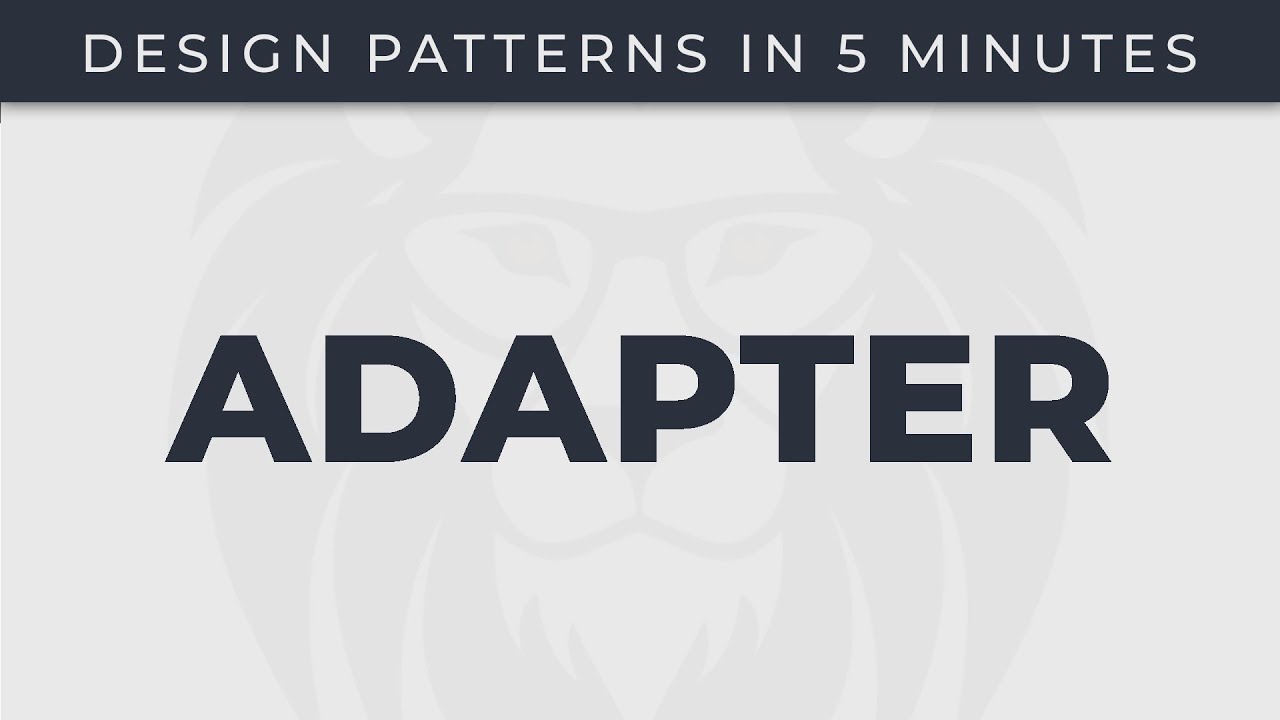 Adapter Design Patterns In 5 Minutes Youtube