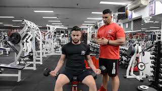 كيرل دمبلص جالس متكئ سويا Seated Dumbbell Curl