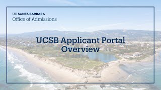 UCSB Applicant Portal Overview