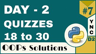 Infytq Object Oriented Programming Using Python | Day 2 Quizzes | YouthNationCoders