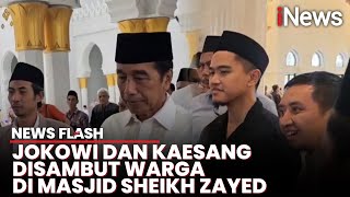 Momen Jokowi Disambut Warga setelah Salat Jumat di Masjid Sheikh Zayed