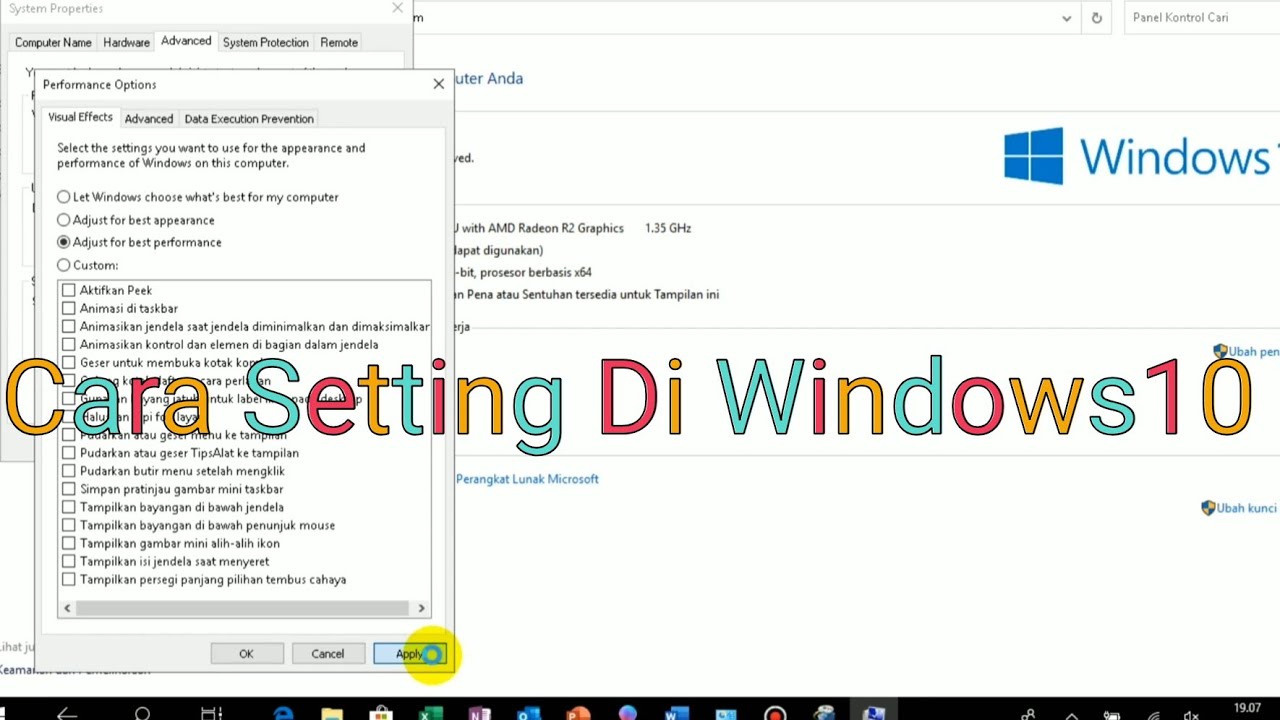 Cara Setting Windows 10 Agar Tidak Lemot - YouTube