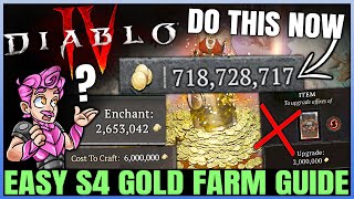 Diablo 4 - How to Get INFINITE Gold Easy & Fast in Season 4 - Masterworking & En