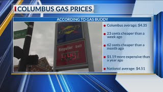 Columbus gas prices down 23 cents, average under $4.40